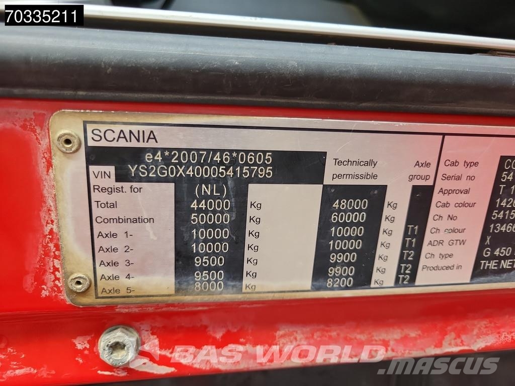 Scania G450 10X4 NL-Truck APK 25m3 AJK tipper Lift+steeri Camion benne
