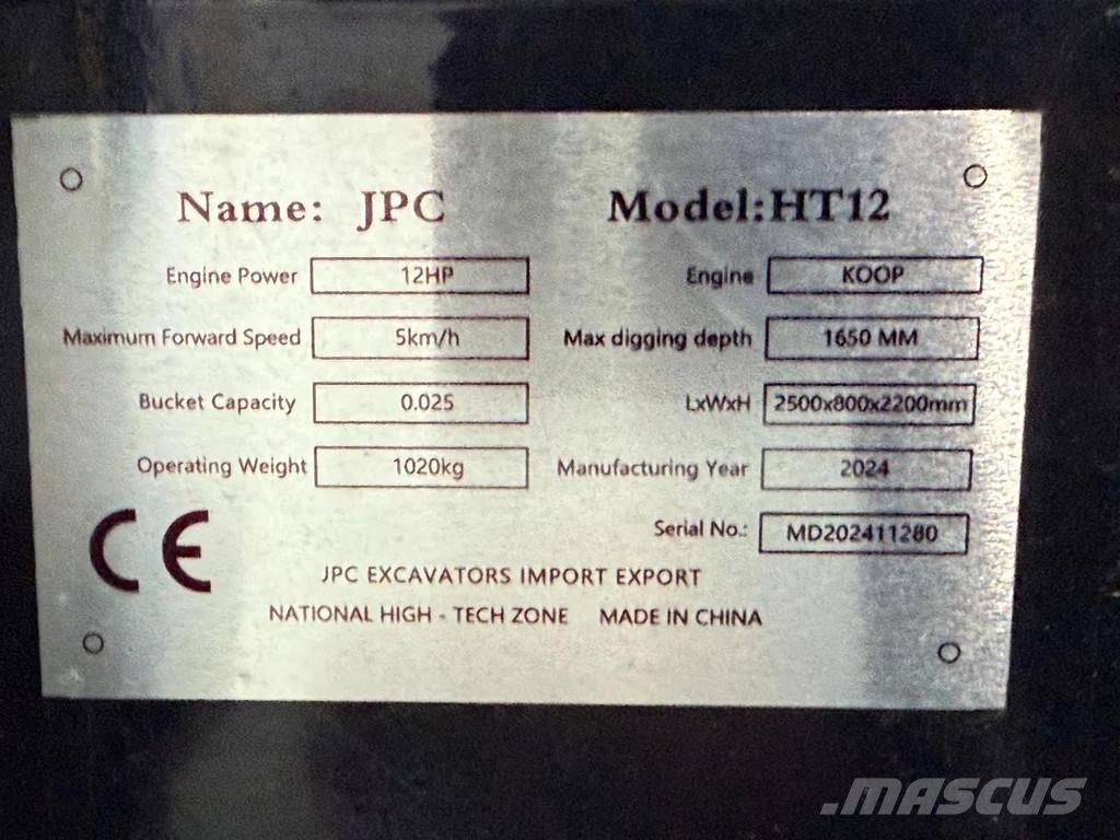 JPC HT12 NEW AND UNUSED! Εκσκαφάκι (διαβολάκι) < 7t
