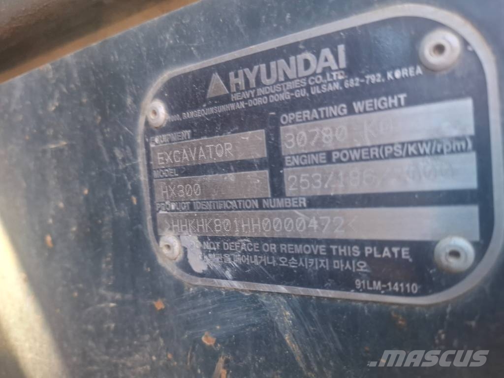 Hyundai HX 300 Paletli ekskavatörler