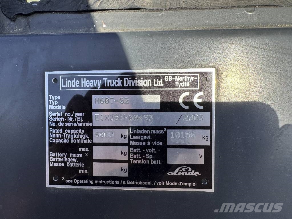 Linde H60T-02 Seitenschieber duplex LPG'li forkliftler