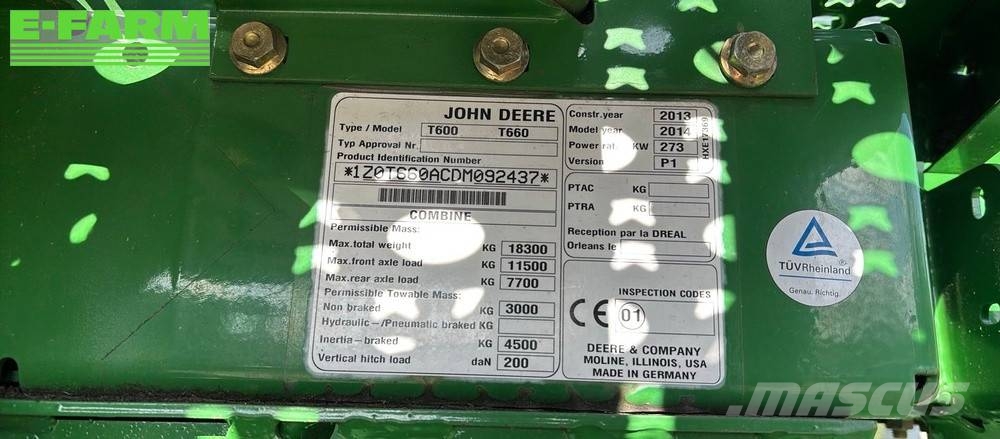 John Deere T 660 i ProDrive Teraviljakombainid