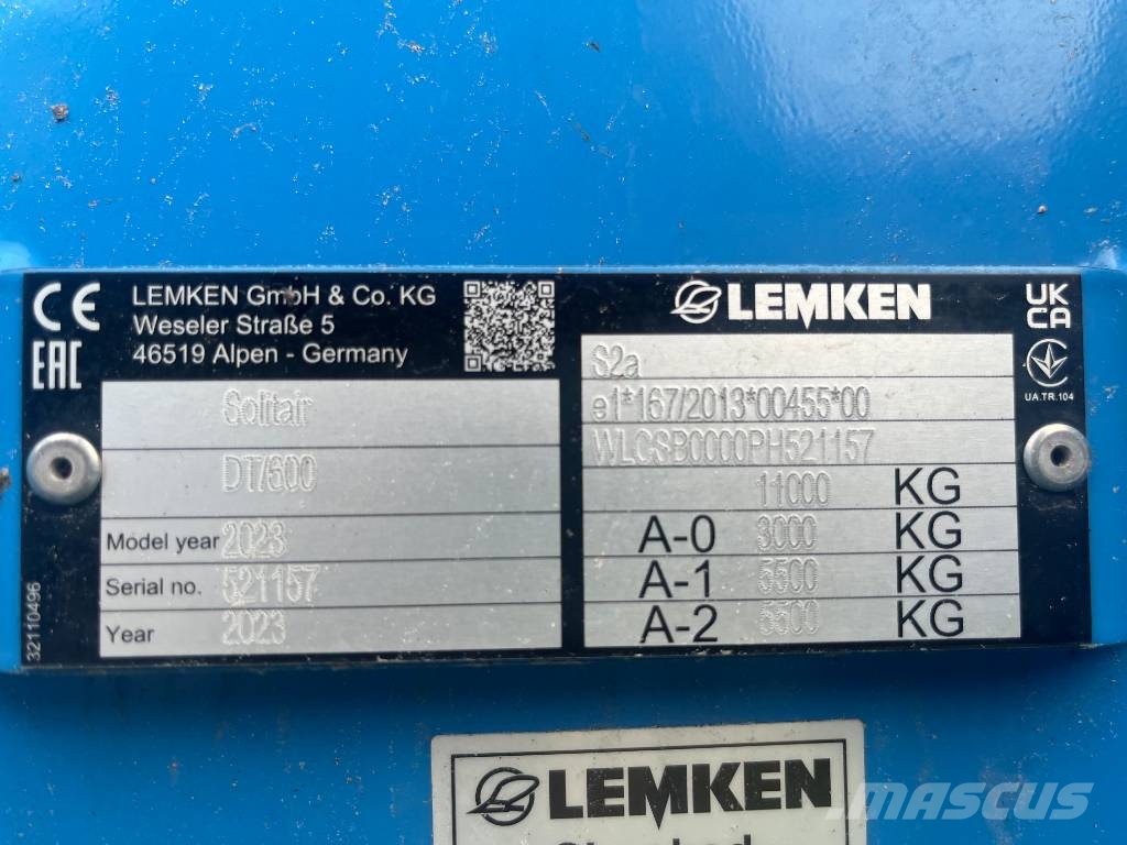 Lemken Solitair DTF/600 Zaaicombinaties