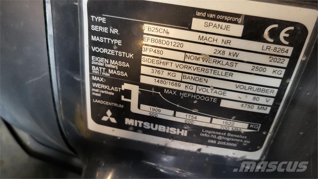 Mitsubishi FB25CN 2022 شاحنات ذات رافعات شوكية تعمل بالكهرباء
