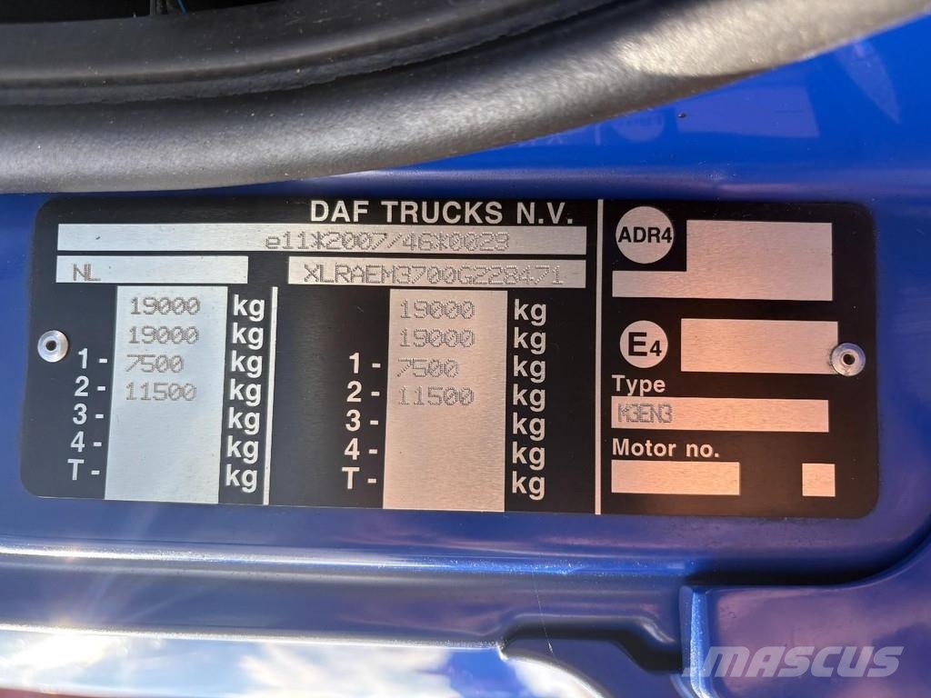 DAF CF 230 + DHOLLANDIA LOADLIFT + 19 TON + BOX 7.46 M Bakwagens met gesloten opbouw