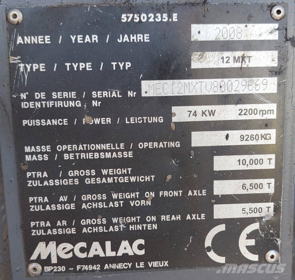 Mecalac 12 MXT Εκσκαφείς με τροχούς - λάστιχα