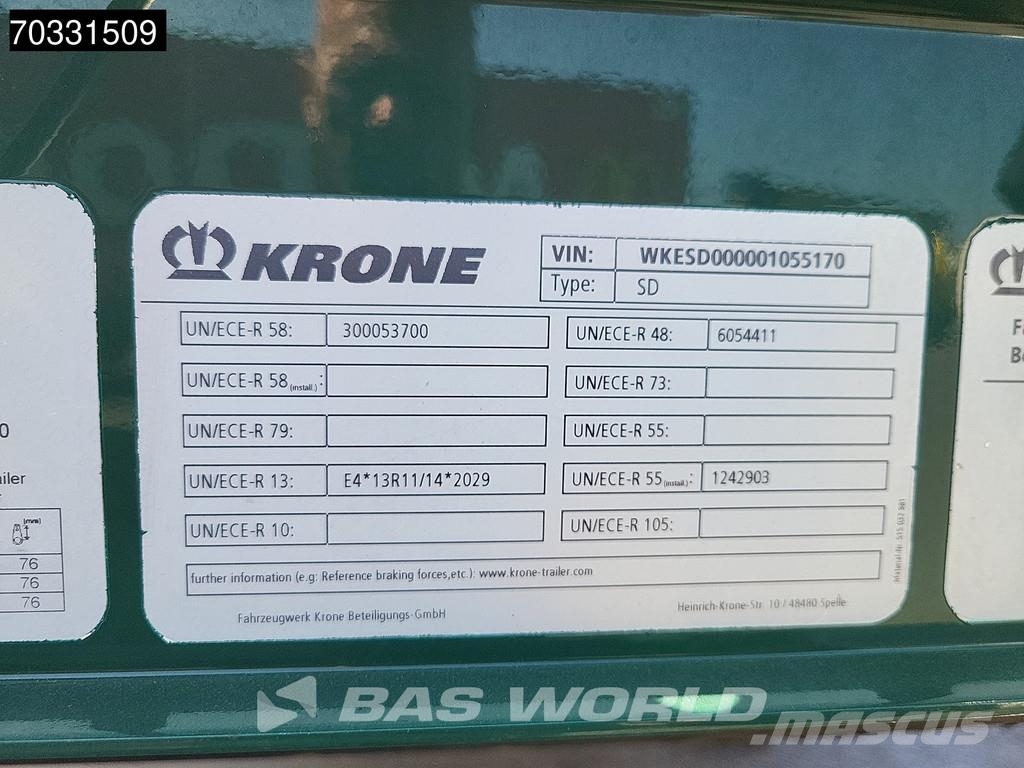 Krone SD Hardwood Omega Lift Axle Anti Vandalism Tents puspiekabes