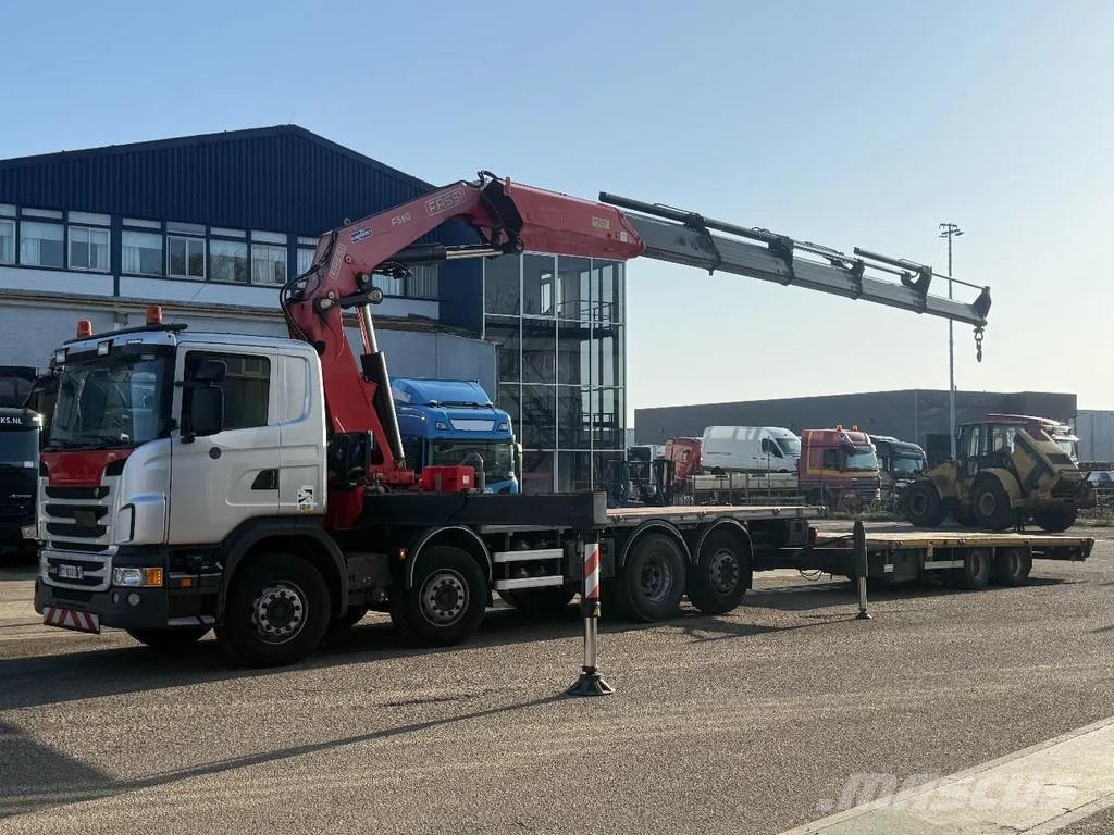 Scania G440 8X2 EURO 5 + FASSI F5602.25 + 2 AXLE TRAILER Kranen voor alle terreinen