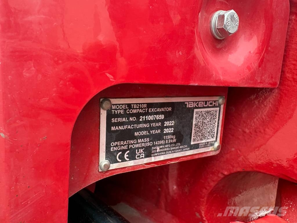 Takeuchi TB210R minigrävare, endast 200 tim Mini excavators < 7t (Mini diggers)