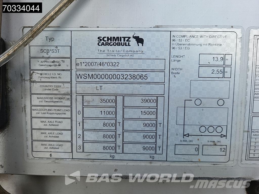 Schmitz Cargobull SCB*S3T Sliding Roof Semirremolques con caja de lona