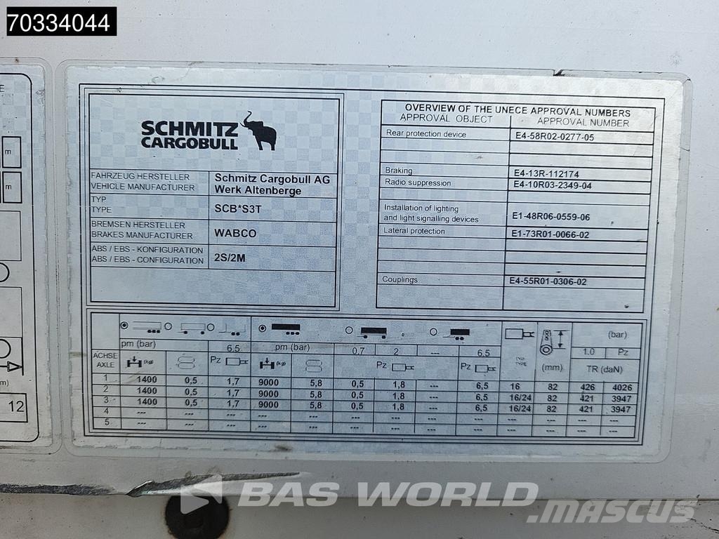 Schmitz Cargobull SCB*S3T Sliding Roof Semirremolques con caja de lona