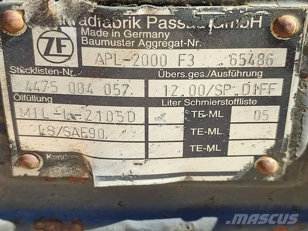 Drive axle ZF APL-2000 F3 65486 4475004057 Fendt F 轴