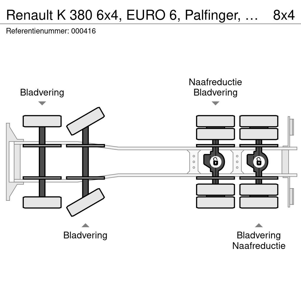 Renault K 380 6x4, EURO 6, Palfinger, Remote Camiones de cama baja