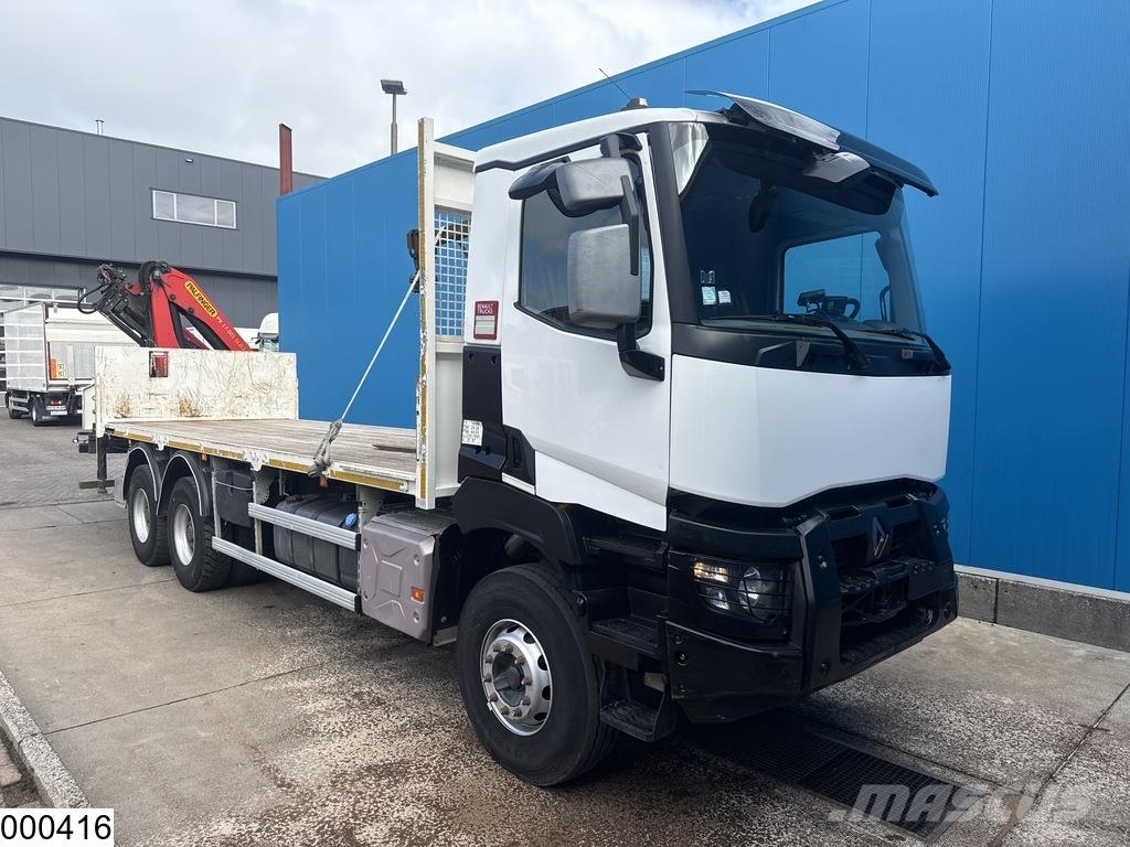 Renault K 380 6x4, EURO 6, Palfinger, Remote Camiones de cama baja