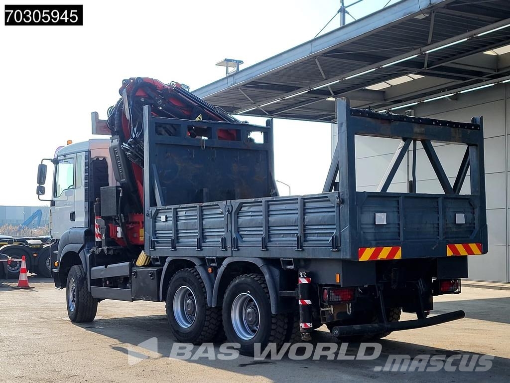 MAN TGA 33.350 TGA 6X6 Fassi F600 Crane Kran + Fly-Jib شاحنات مسطحة/مفصلية الجوانب