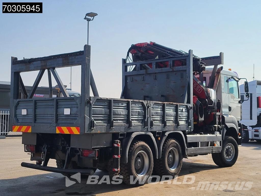 MAN TGA 33.350 TGA 6X6 Fassi F600 Crane Kran + Fly-Jib شاحنات مسطحة/مفصلية الجوانب