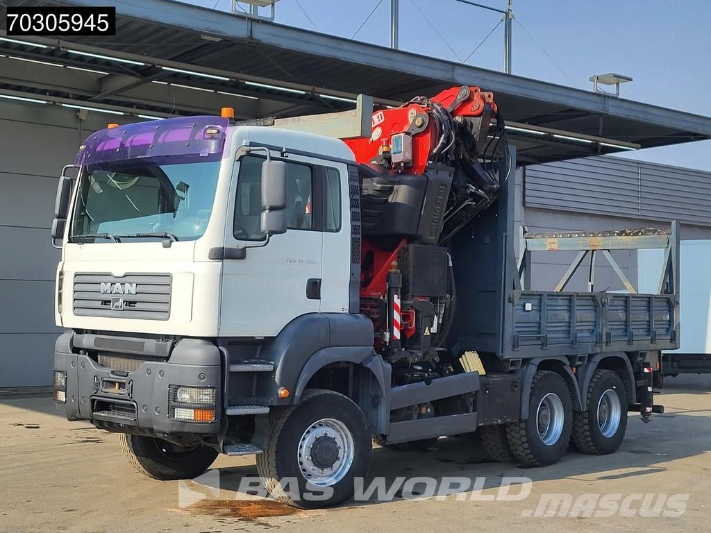 MAN TGA 33.350 TGA 6X6 Fassi F600 Crane Kran + Fly-Jib شاحنات مسطحة/مفصلية الجوانب