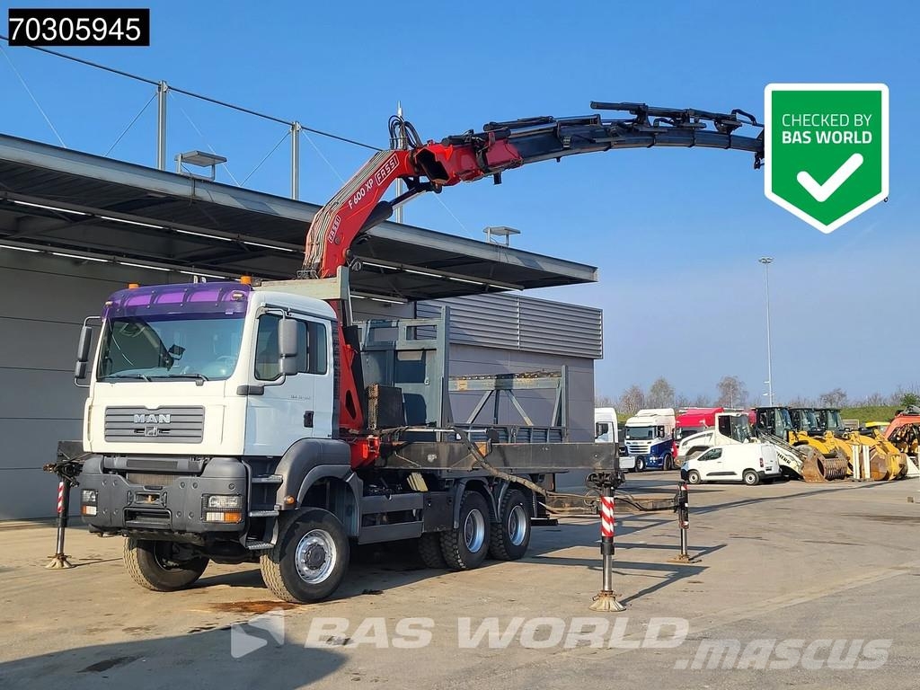 MAN TGA 33.350 TGA 6X6 Fassi F600 Crane Kran + Fly-Jib شاحنات مسطحة/مفصلية الجوانب