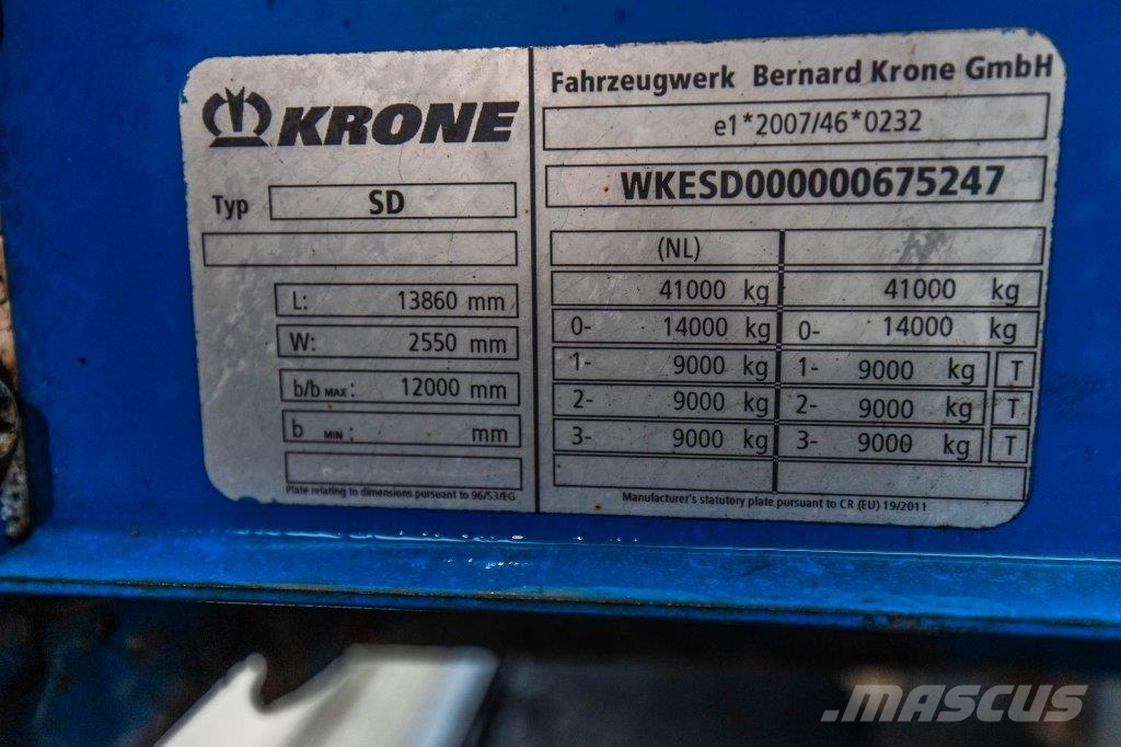 Krone SD P27-ALU BORDEN/RIDEAUX/LADEBOARD نصف مقطورات بباب جانبي