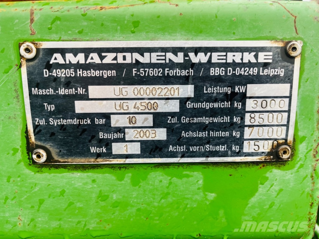 Amazone UG 4500 Trailersprøjter