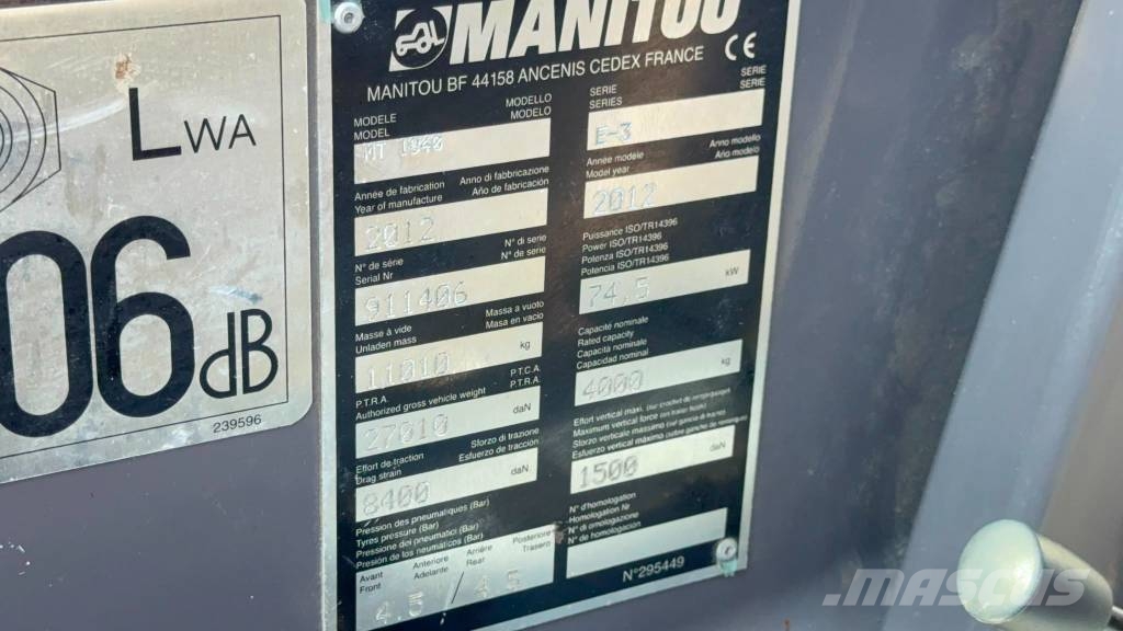Manitou MT1840 - 101HP - 18M - 4T- BUCKET - FORKS Kurottajat