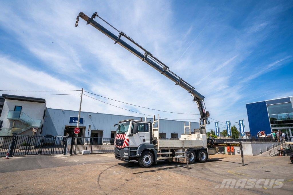 MAN TGS 33.400 BB - HIAB 377 E-5 HIPRO 플랫베드/드롭사이드 트럭