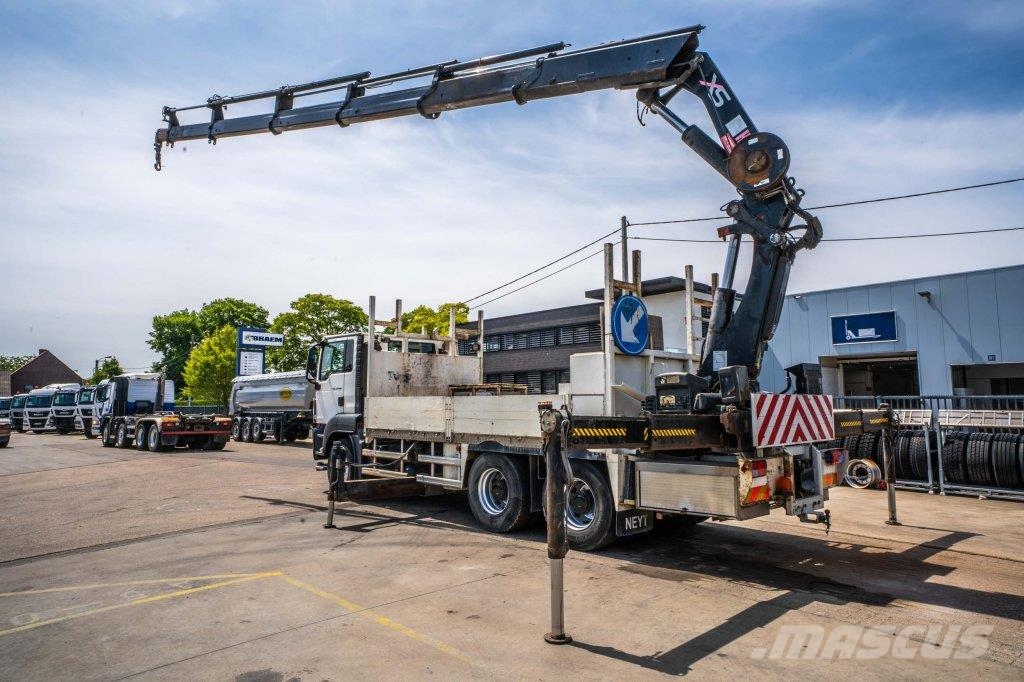 MAN TGS 33.400 BB - HIAB 377 E-5 HIPRO 플랫베드/드롭사이드 트럭