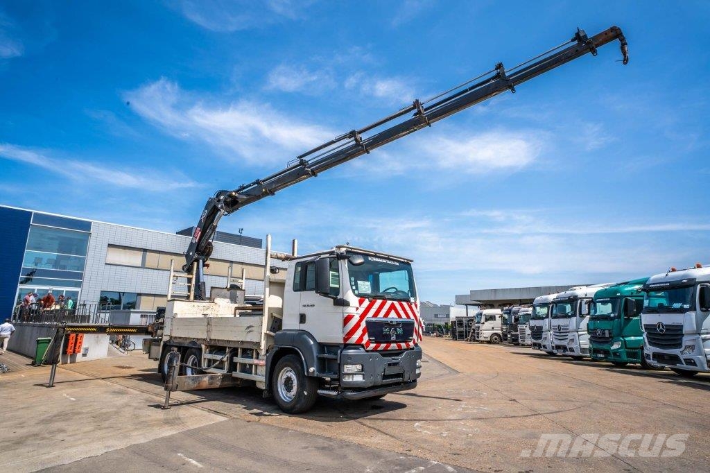 MAN TGS 33.400 BB - HIAB 377 E-5 HIPRO 플랫베드/드롭사이드 트럭