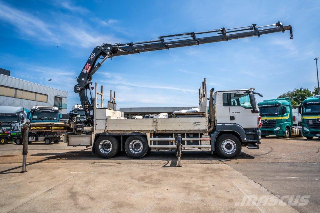 MAN TGS 33.400 BB - HIAB 377 E-5 HIPRO 플랫베드/드롭사이드 트럭