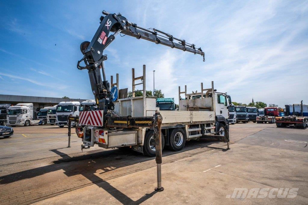 MAN TGS 33.400 BB - HIAB 377 E-5 HIPRO 플랫베드/드롭사이드 트럭