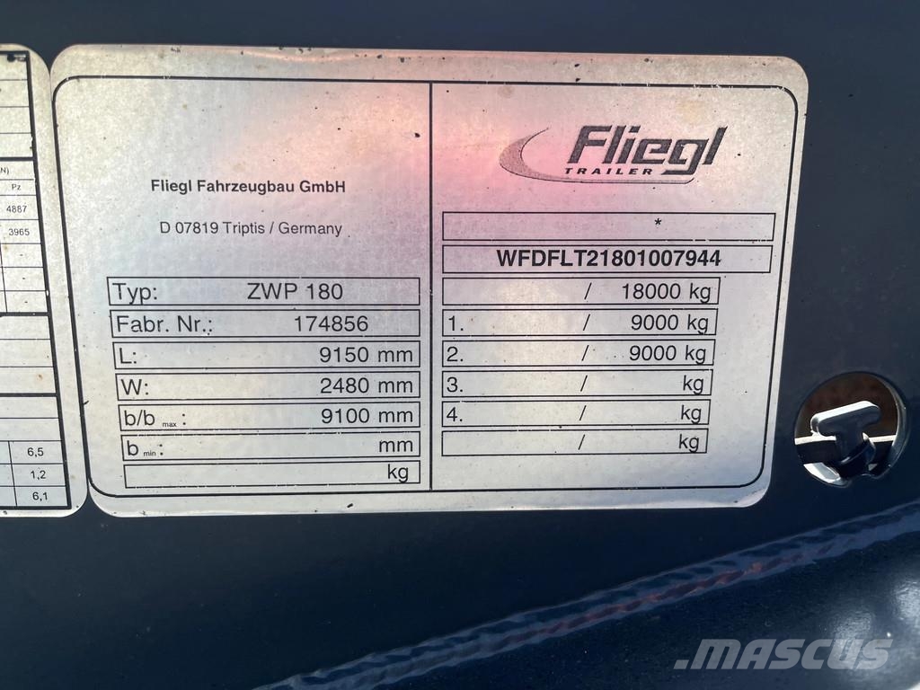 Fliegl 4 x ZWP 180 2-Achs Lafette NEUWERTIG مقطورات حاويات