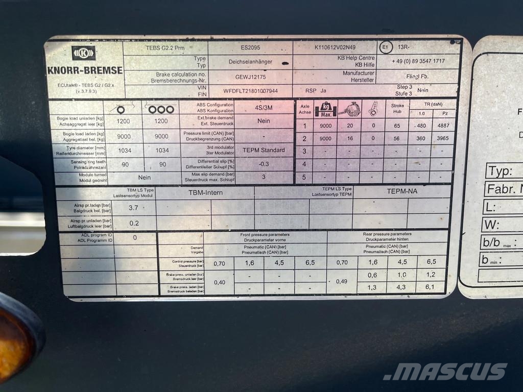 Fliegl 4 x ZWP 180 2-Achs Lafette NEUWERTIG مقطورات حاويات
