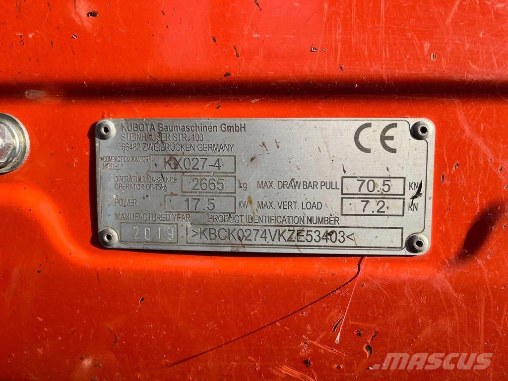 Kubota KX027-4 Minigravere <7t