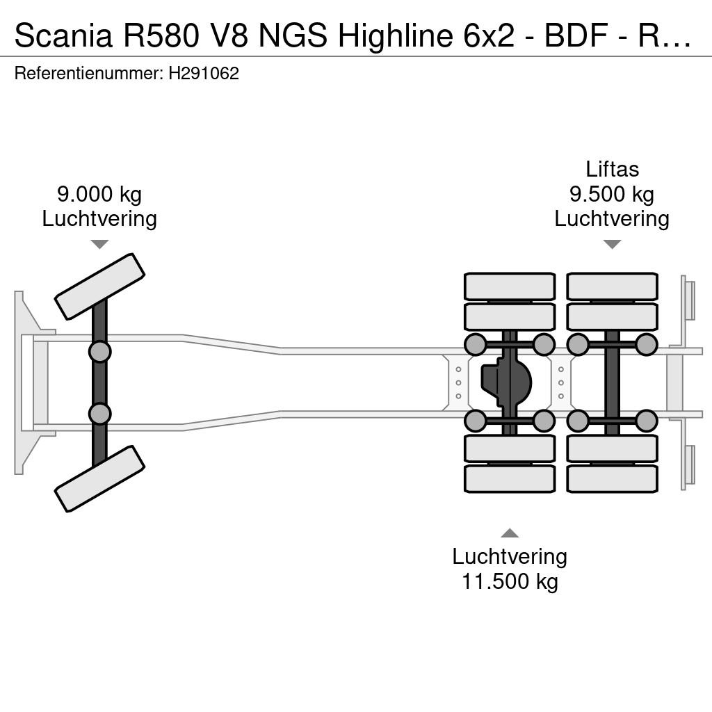 Scania R580 V8 NGS Highline 6x2 - BDF - Retarder - Full a Demontažnii kamioni za podizanje kabela
