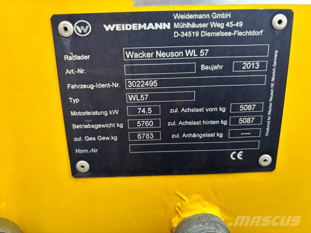 Wacker Neuson WL 57 Winter Edition / Webasto, Kauha, Piikit Cargadoras sobre ruedas