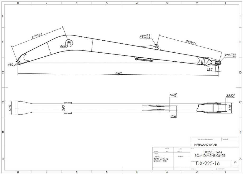 Doosan Develon DX225 LONG REACH BOOM 16.5 M LONG REACH BO Excavadoras de largo alcance