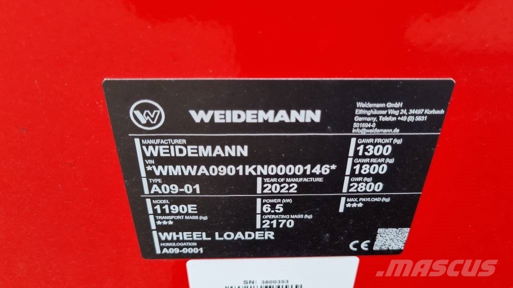 Weidemann 1190e Eldriven Kompaktlastare Læssere