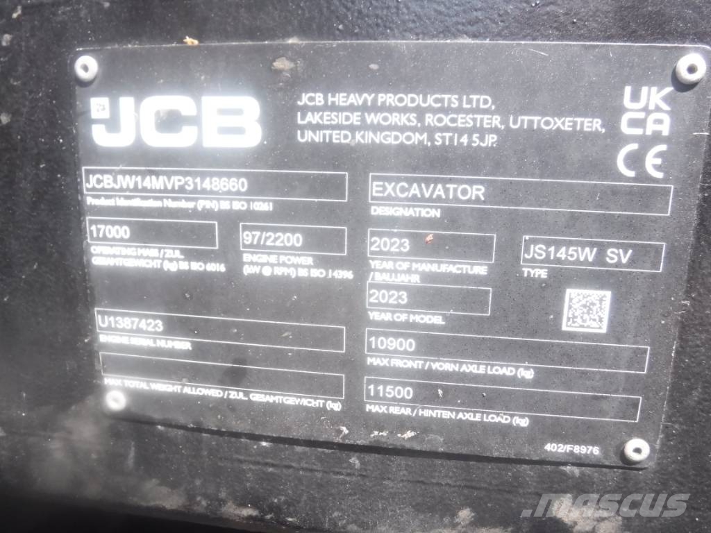 JCB JS 145 W + Excavadoras de ruedas