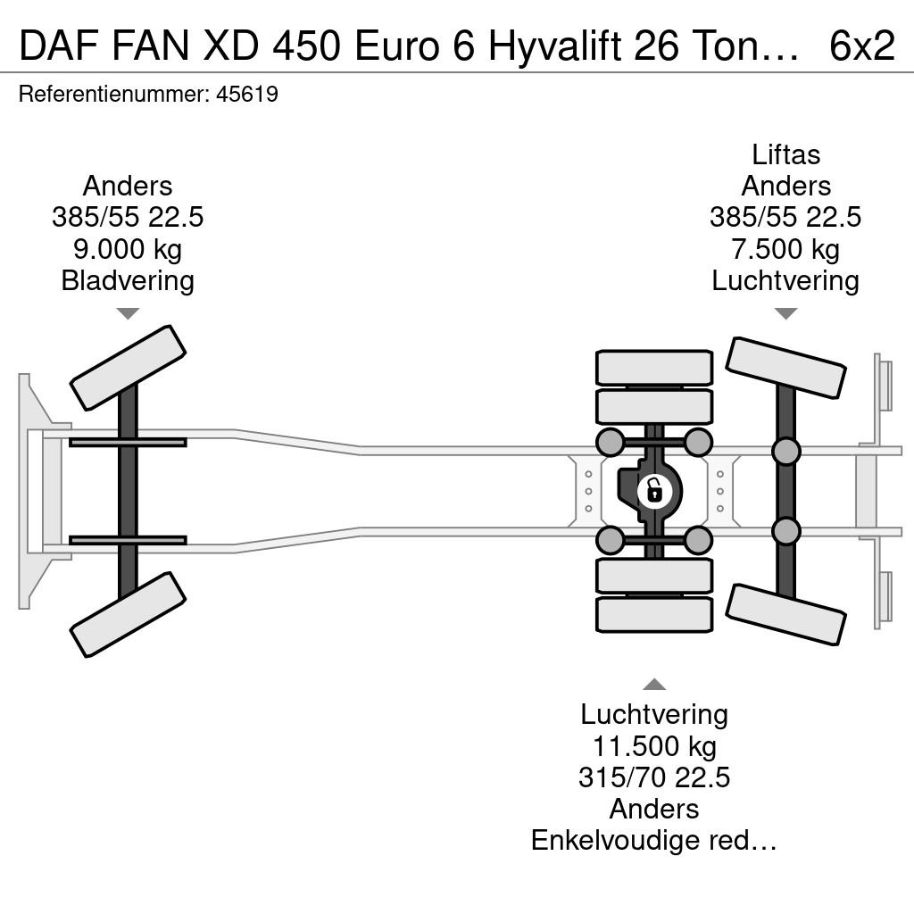 DAF FAN XD 450 Euro 6 Hyvalift 26 Ton haakarmsysteem Rol kiper kamioni s kukama za dizanje