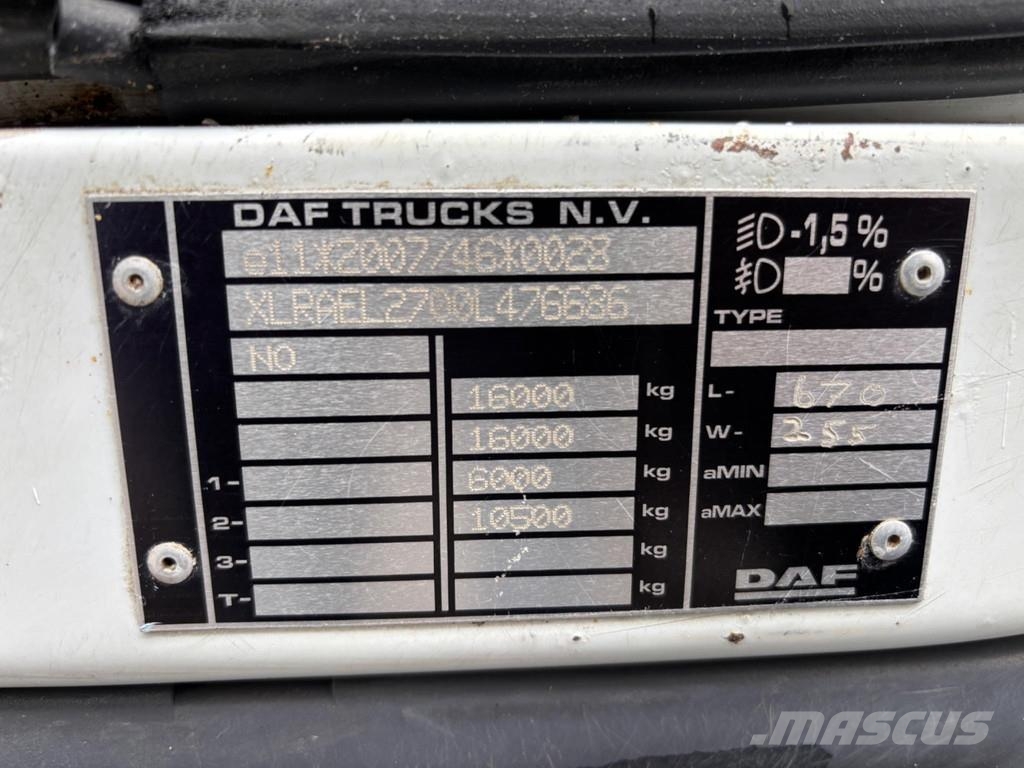 DAF LF 290 4x2 EURO6 + EXTENDABLE PLATFORM Vahetuskastiga tõstukautod