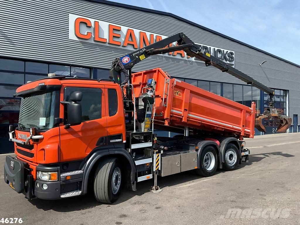 Scania P 320 HMF 14 Tonmeter Z-kraan Just 173.443 km! Bañeras basculantes usadas