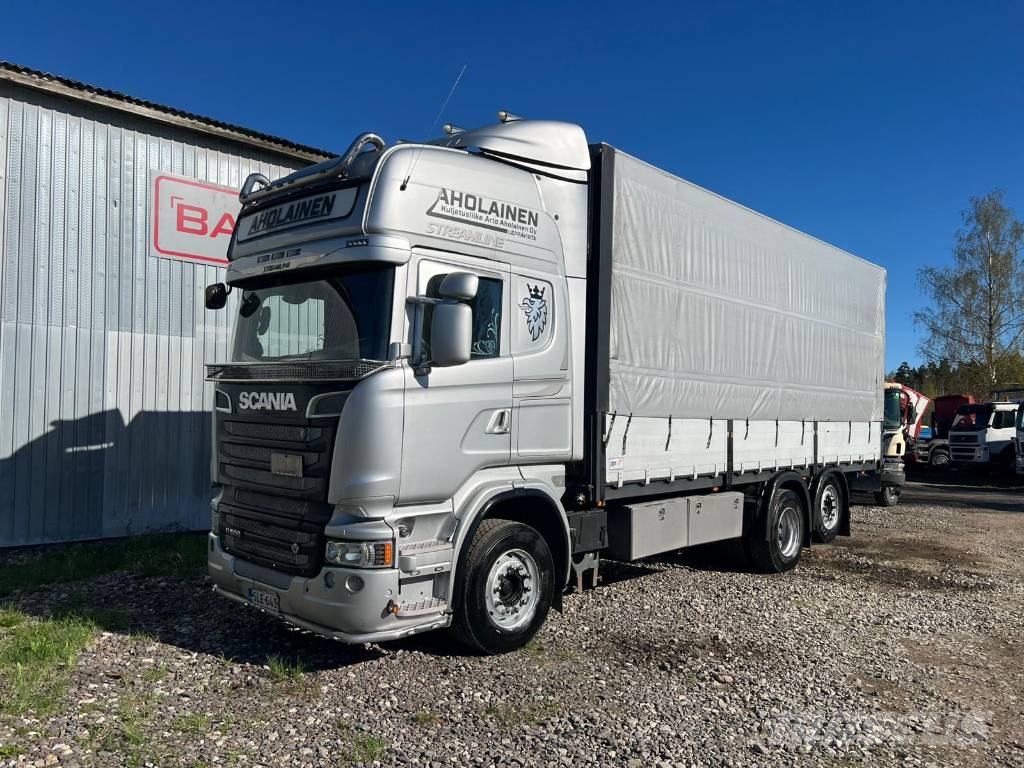 Scania R500 + HYDRAULIC ROOF + HYDRAULIC CURTAINS Flatbed / Dropside trucks