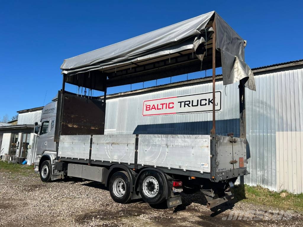 Scania R500 + HYDRAULIC ROOF + HYDRAULIC CURTAINS Flatbed / Dropside trucks