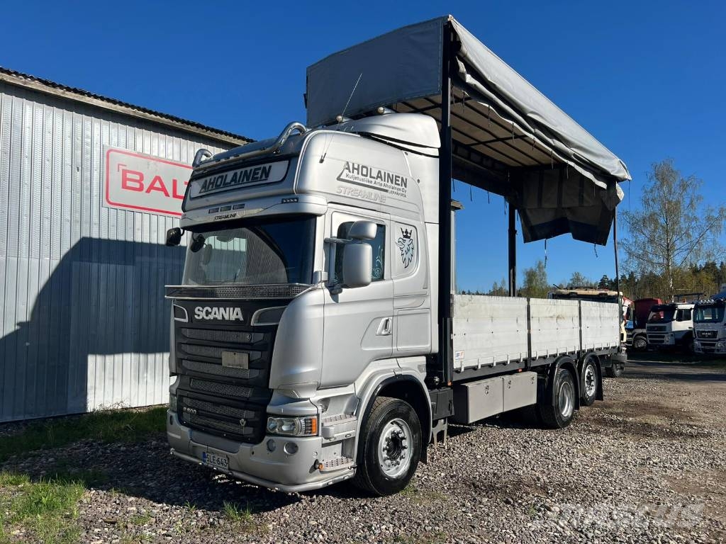 Scania R500 + HYDRAULIC ROOF + HYDRAULIC CURTAINS Flatbed / Dropside trucks