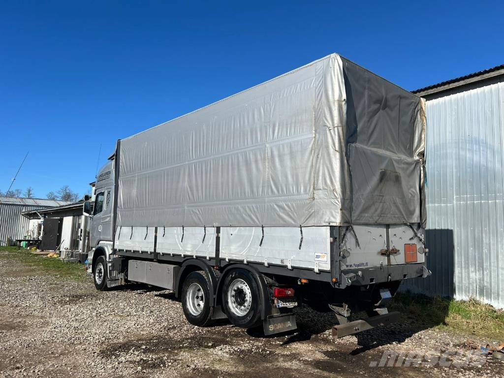 Scania R500 + HYDRAULIC ROOF + HYDRAULIC CURTAINS Flatbed / Dropside trucks