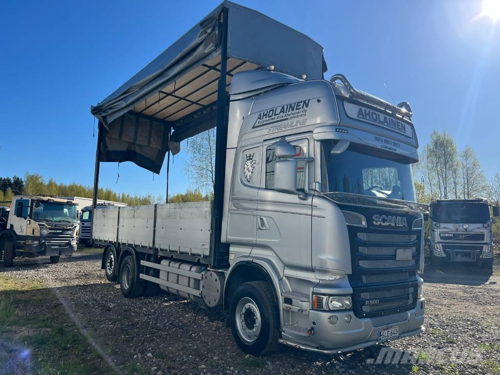 Scania R500 + HYDRAULIC ROOF + HYDRAULIC CURTAINS Flatbed / Dropside trucks