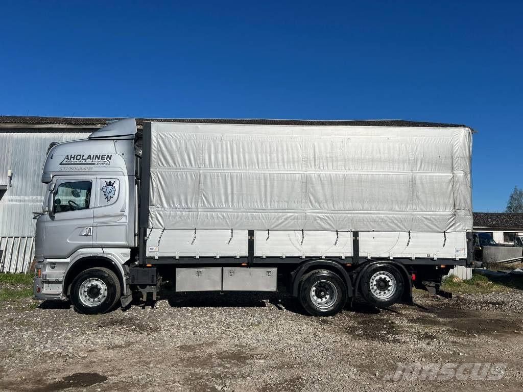 Scania R500 + HYDRAULIC ROOF + HYDRAULIC CURTAINS Flatbed / Dropside trucks