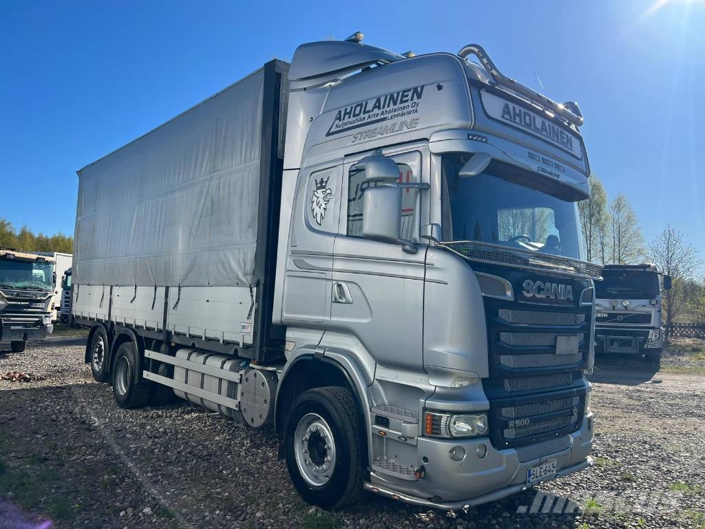 Scania R500 + HYDRAULIC ROOF + HYDRAULIC CURTAINS Flatbed / Dropside trucks