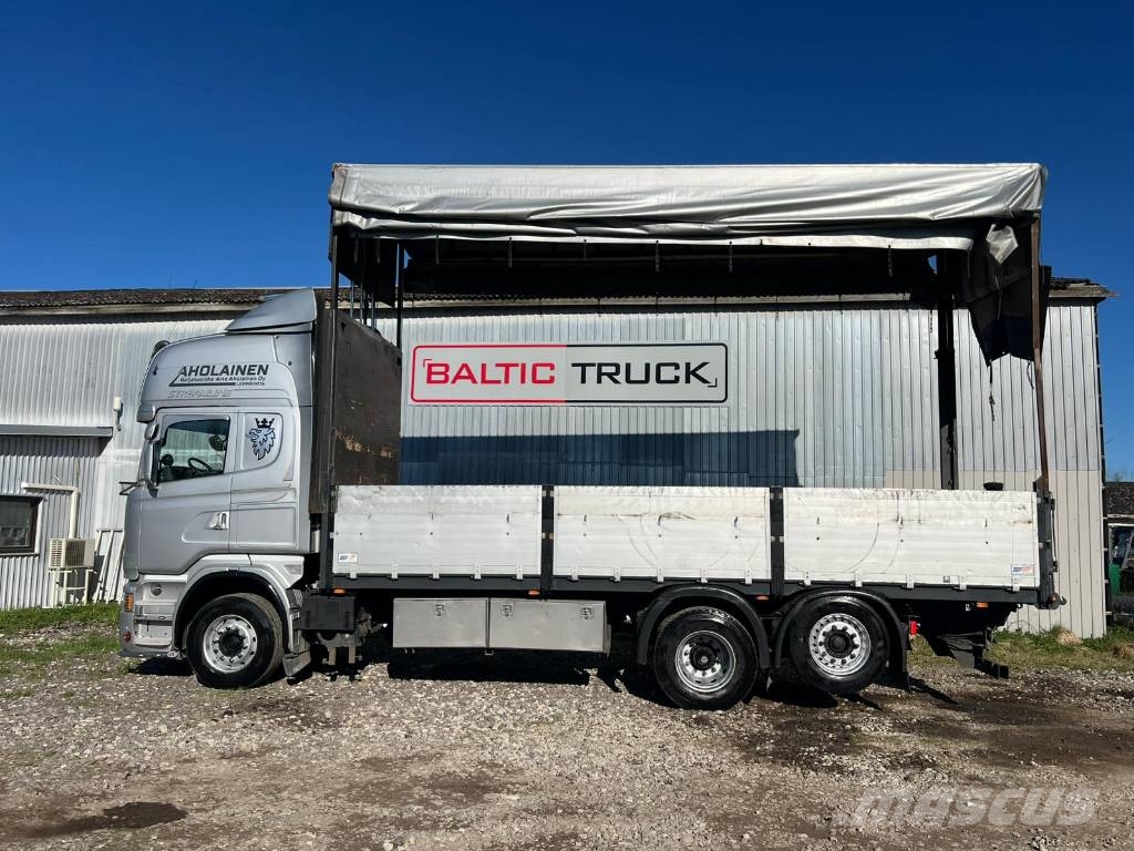 Scania R500 + HYDRAULIC ROOF + HYDRAULIC CURTAINS Flatbed / Dropside trucks