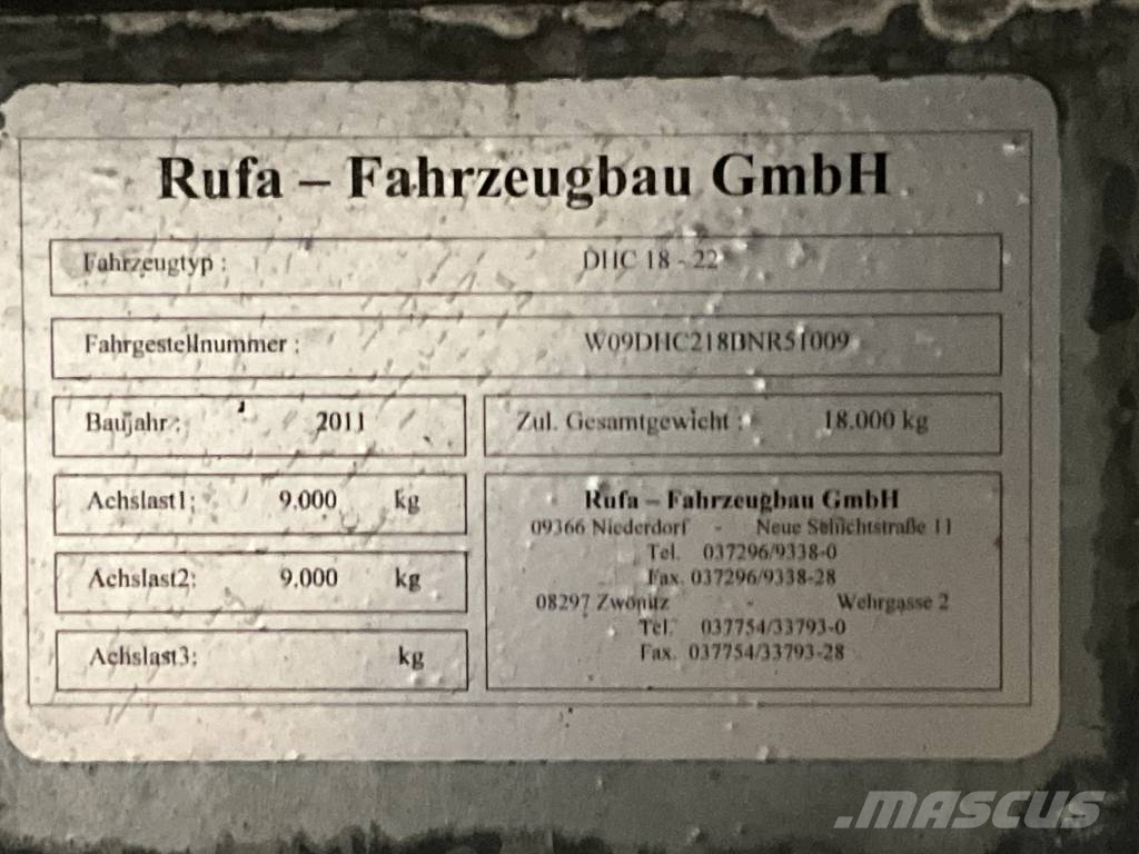 Rufa DHC 18-22 Gesloten opbouw trailers