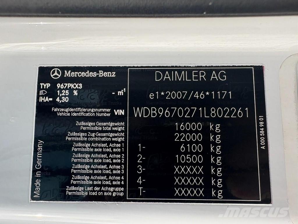 Mercedes-Benz Atego 1623 + LOADLIFT 2000 KG + 8.15 METER BOX + E Umpikorikuorma-autot